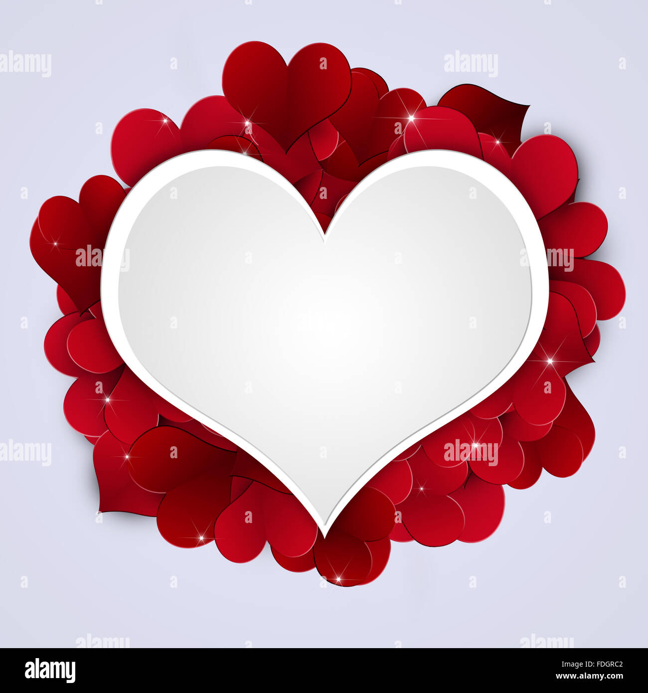 abstract red hearts valentine background for gift cards Stock Photo