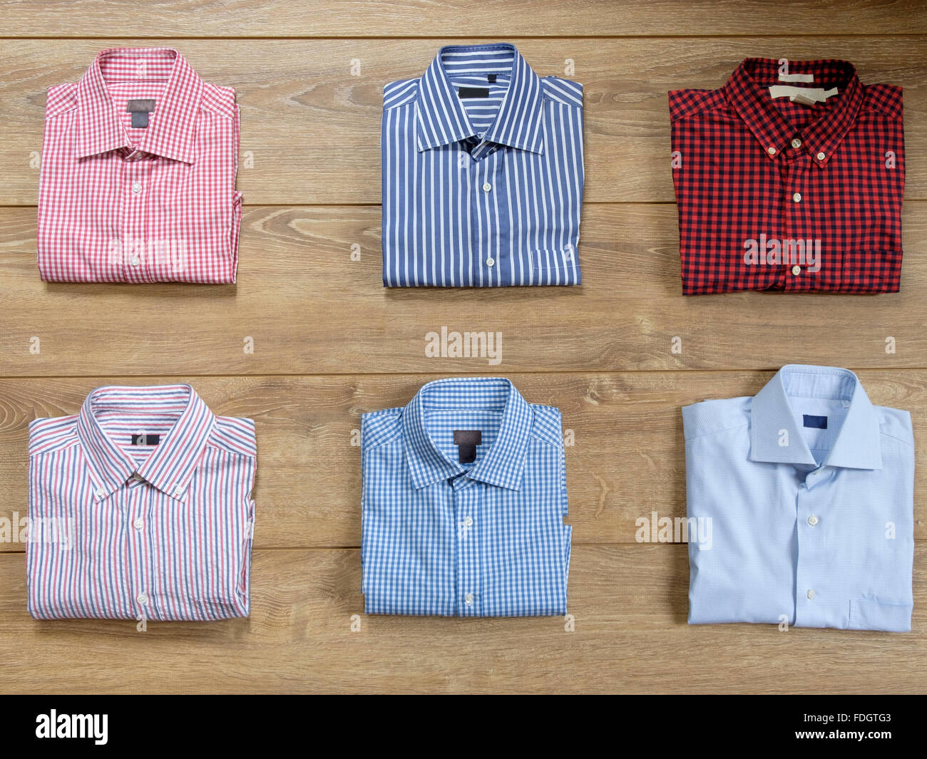 wooden with different type of shirts Stock Photo