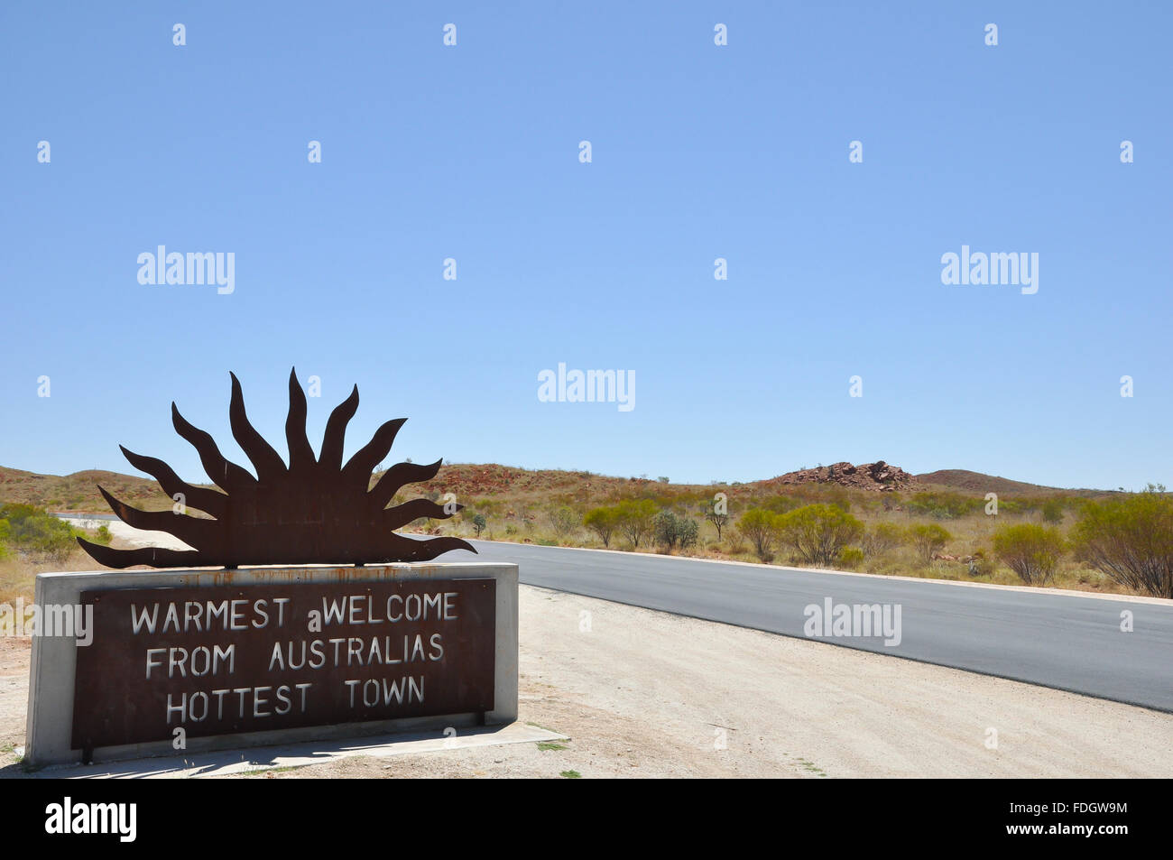 Marble Bar Temperature Sign Australia Stock Photo Alamy