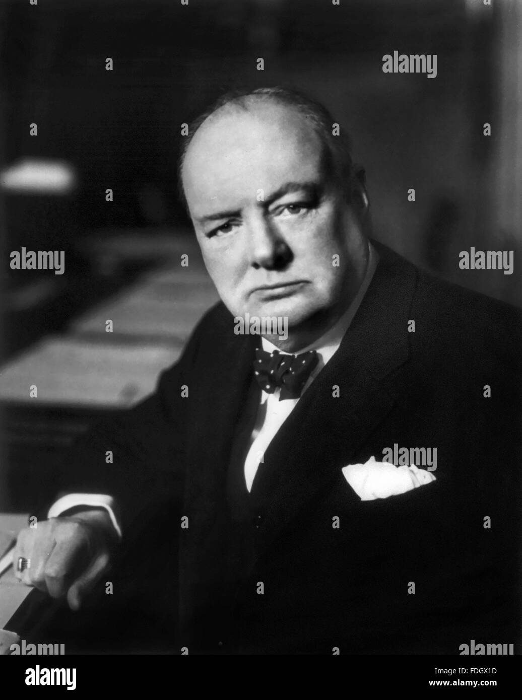 Winston Churchill. Portrait of British Prime Minister Sir Winston Churchill, c.1941 Stock Photo