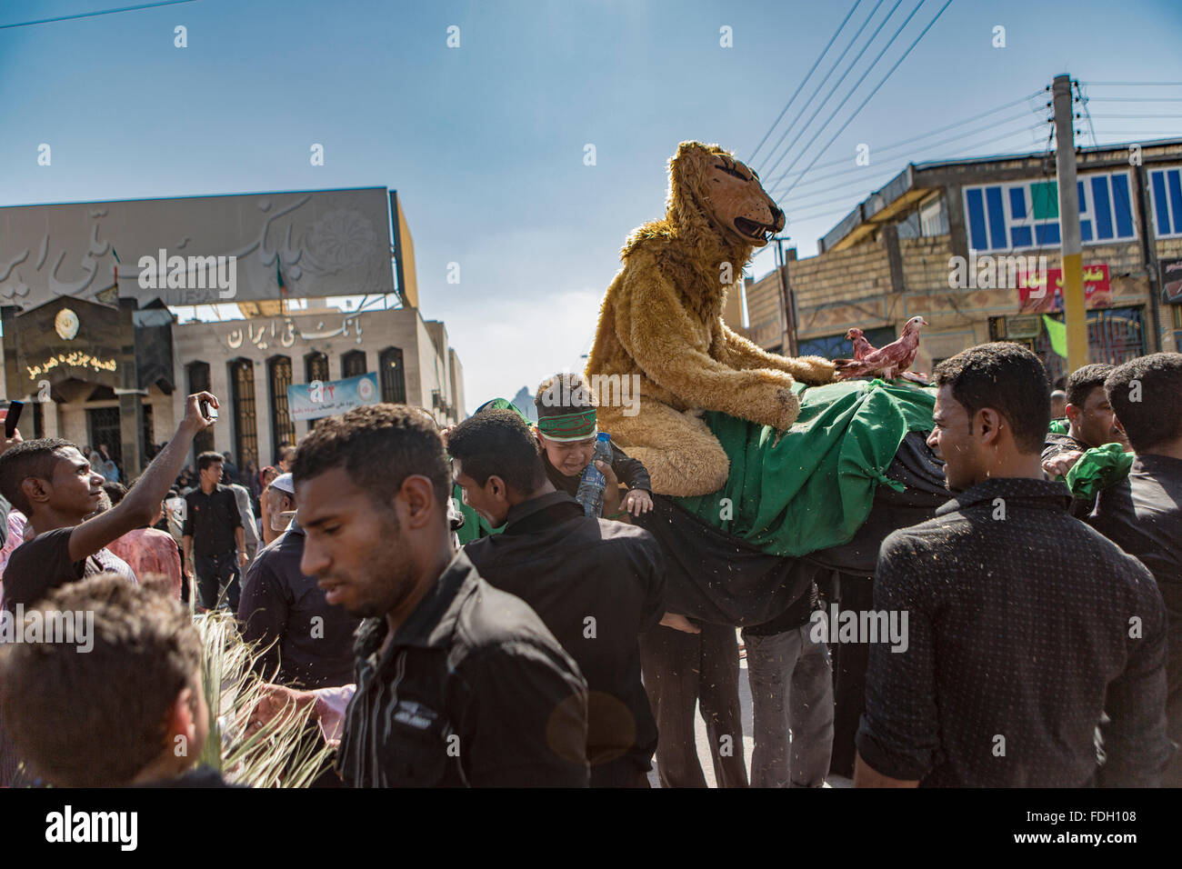 Ashura procession in Hormoz, Iran. Stock Photo