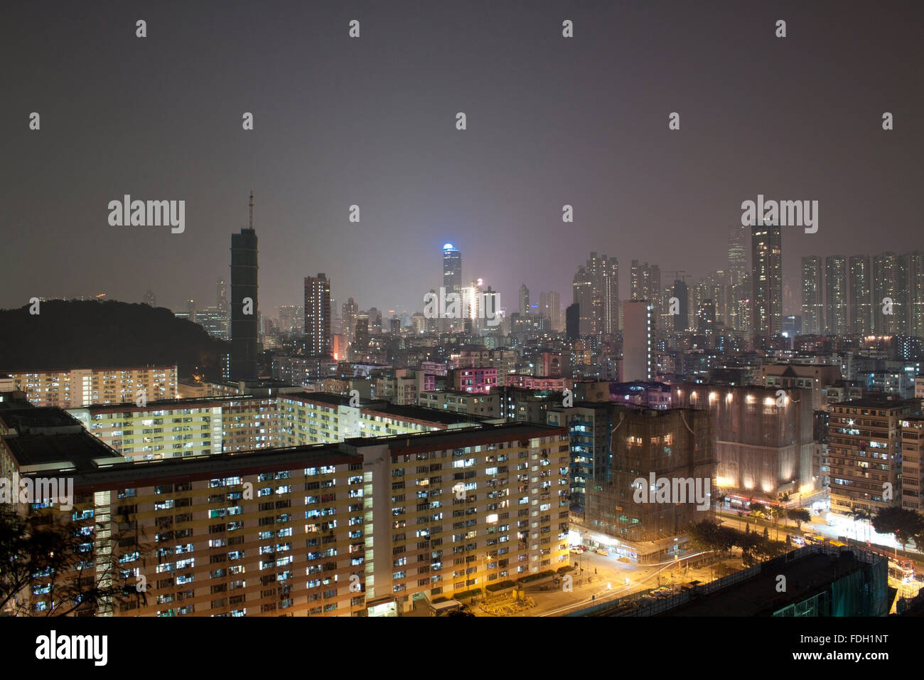 Hong Kong downtown at night Stock Photo - Alamy