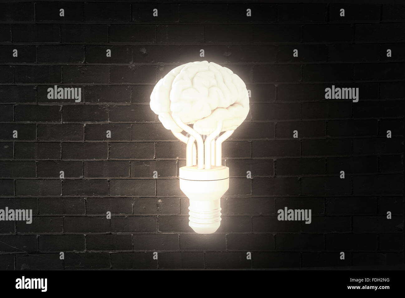 Science image with human brain on dark background Stock Photo - Alamy