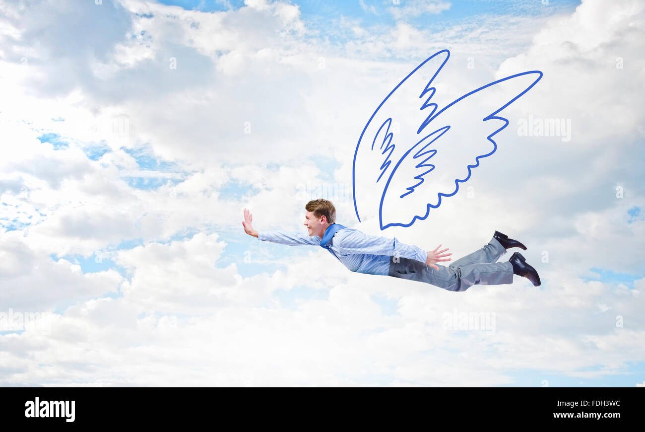 Business man flying fairy wings hires stock photography and images Alamy