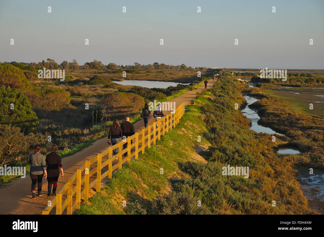 Recently restored hiking path between Ludo and Quinta do Lago in Algarve, Portugal Stock Photo