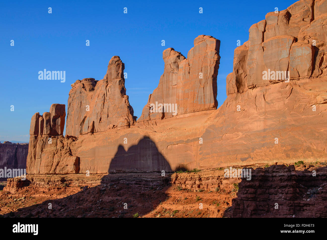 Sandstone monoliths along Park avenue trail, Arches National Park, Utah USA Stock Photo
