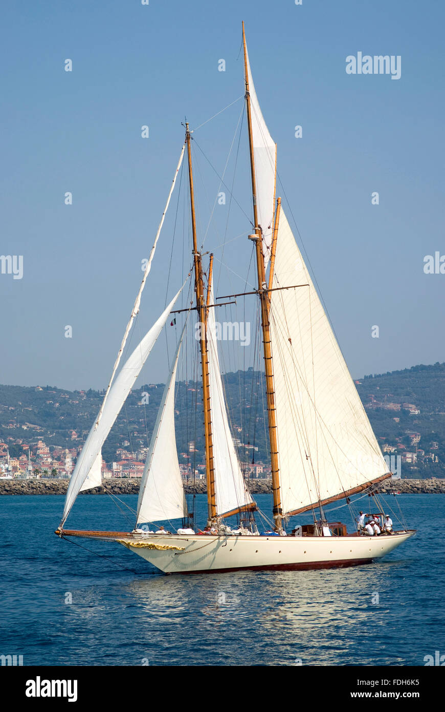 Sailboat in old style Stock Photo - Alamy