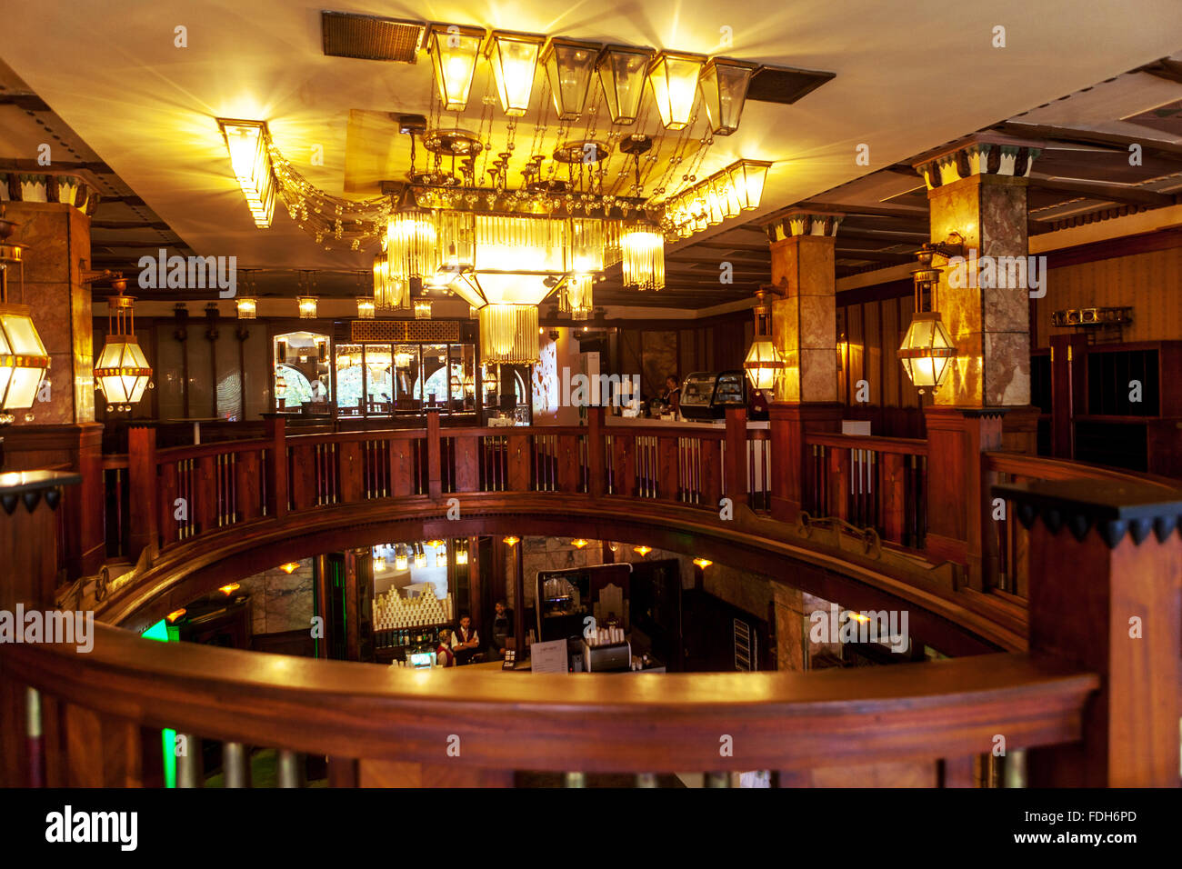 Art Nouveau interior of the Grand Hotel Evropa standing on Wenceslas