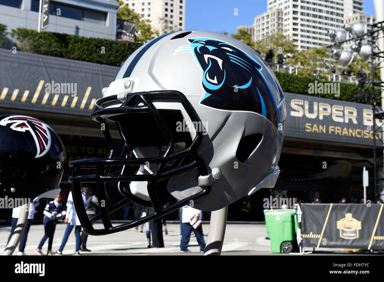 A Carolina Panthers helmet is shown during an NFL football game in  Charlotte, N.C., Sunday, Sept. 13, 2009. (AP Photo/Nell Redmond Stock Photo  - Alamy