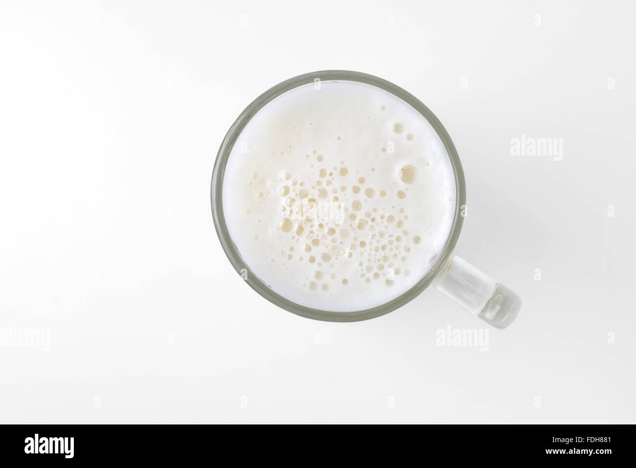 top view of beer glass isolated on white Stock Photo