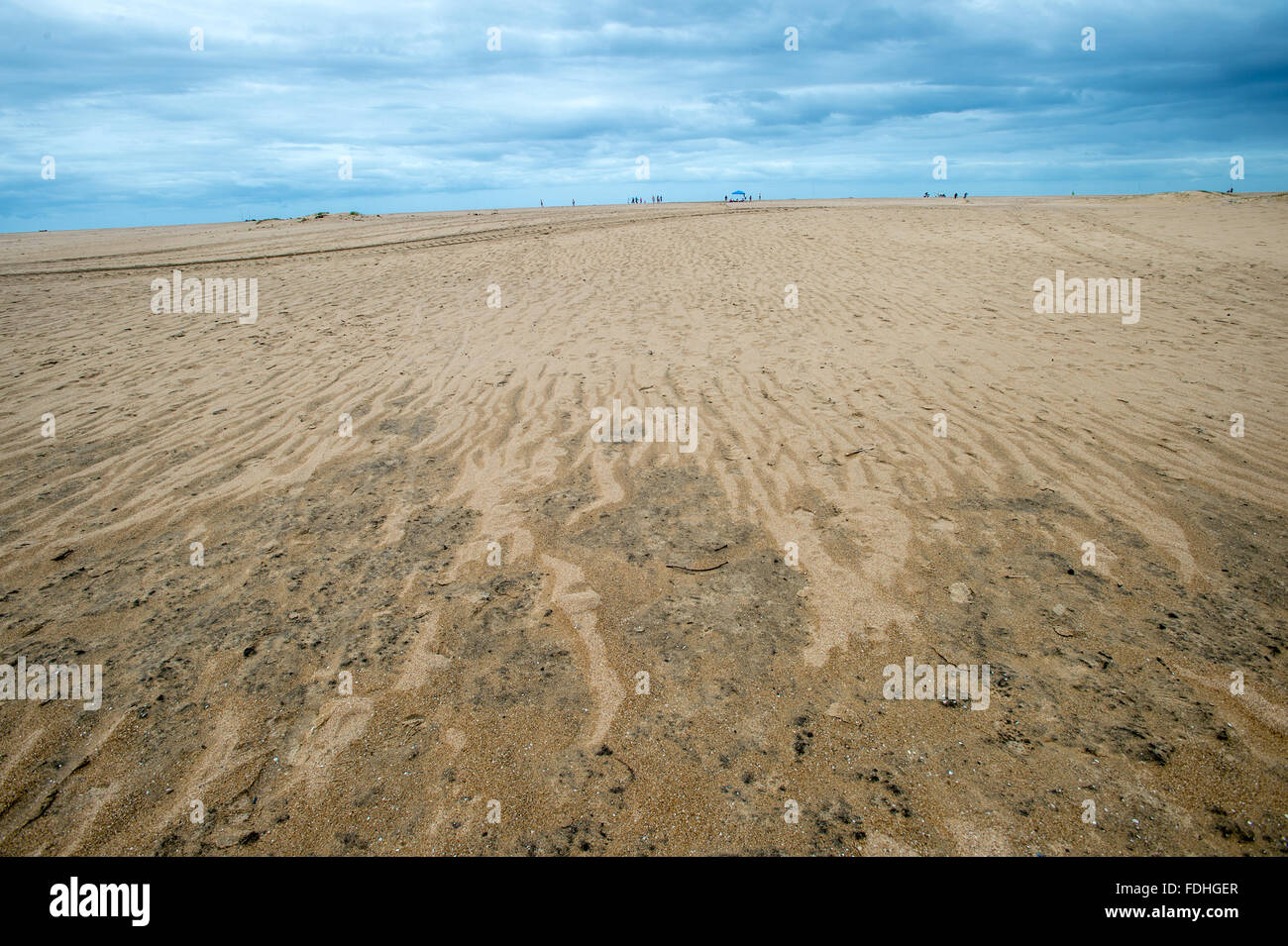 Vast sandy beach in Saint Lucia, Kwazulu-Natal, South Africa - iSimangaliso Wetland Park Stock Photo
