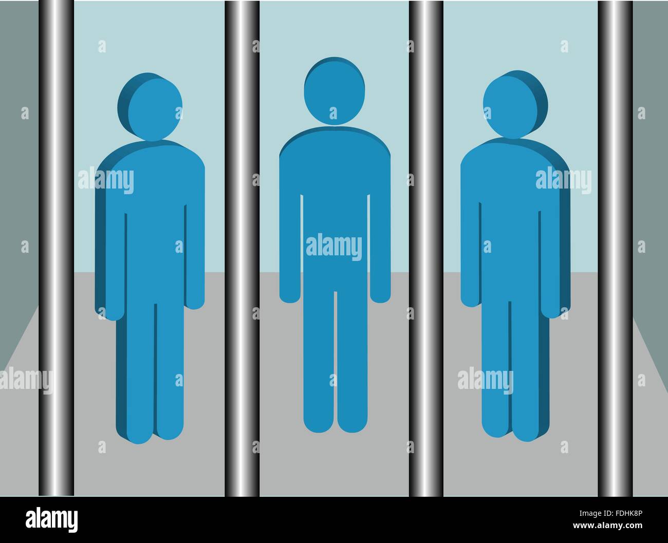 Prisoners in Jail Stock Vector