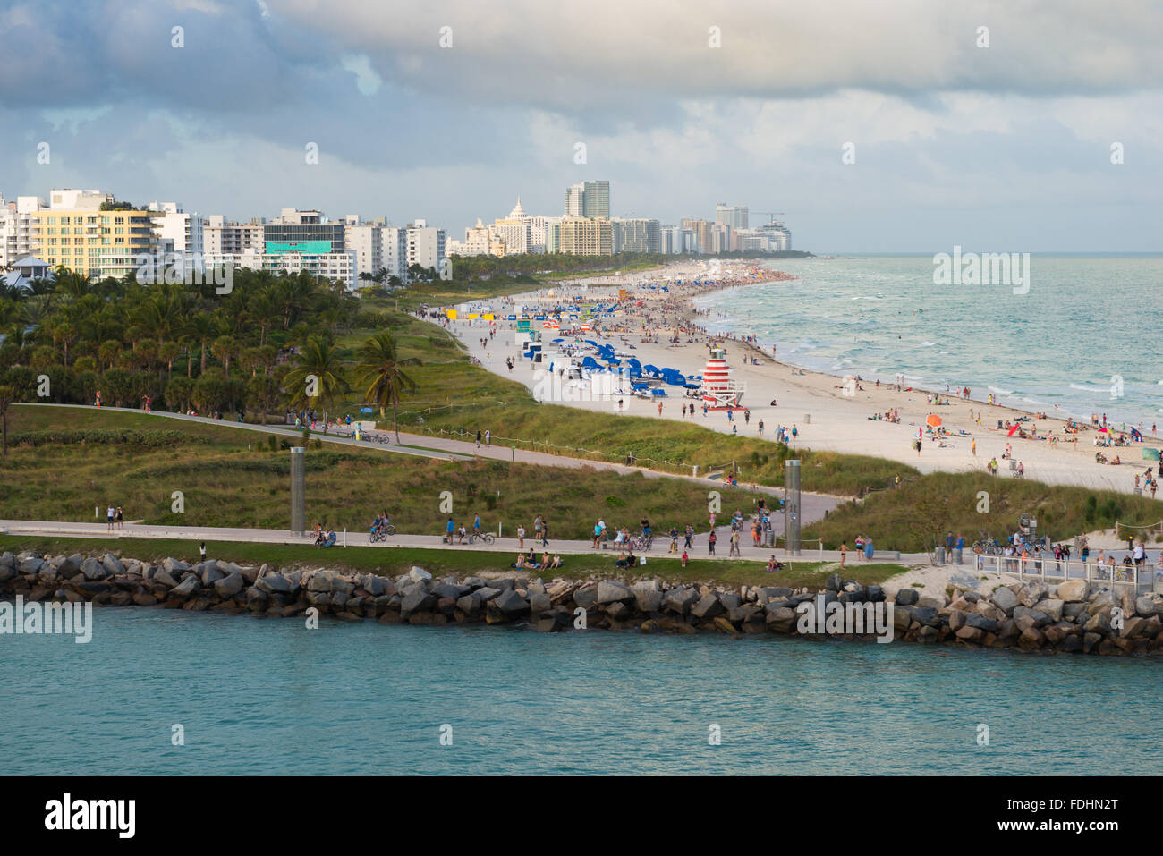 Miami South Beach From The Main Channel, Miami, Florida Stock Photo - Alamy