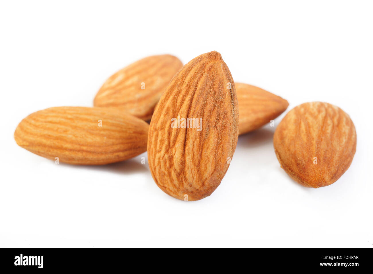 raw almond nuts isolated on white background Stock Photo