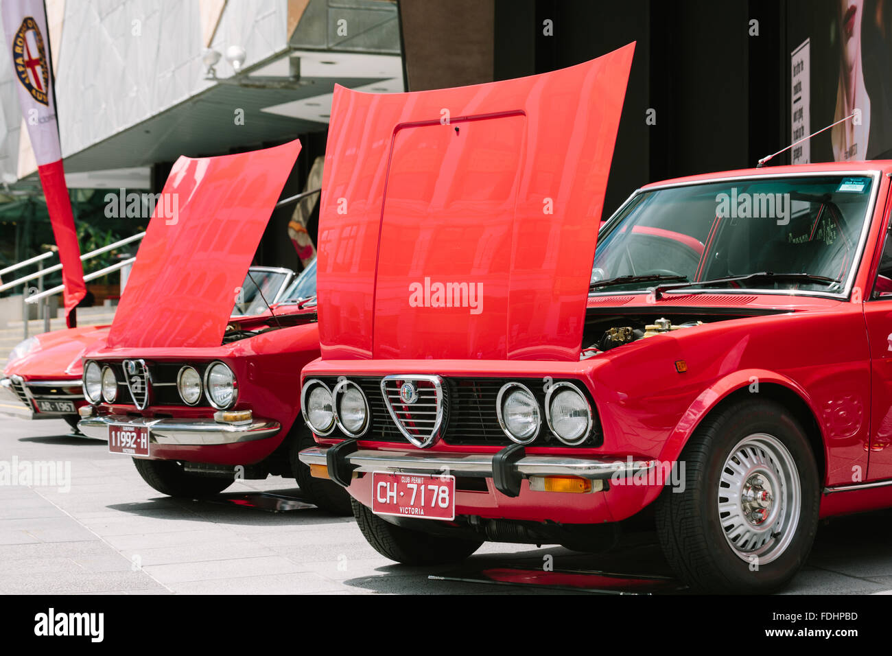 Car enthusiasts display their cars at the Car Club Showcase, Federation Square, Melbourne held