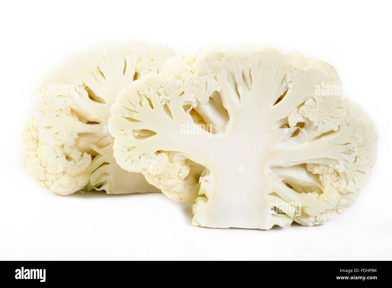 slice cauliflower isolated on the white background Stock Photo