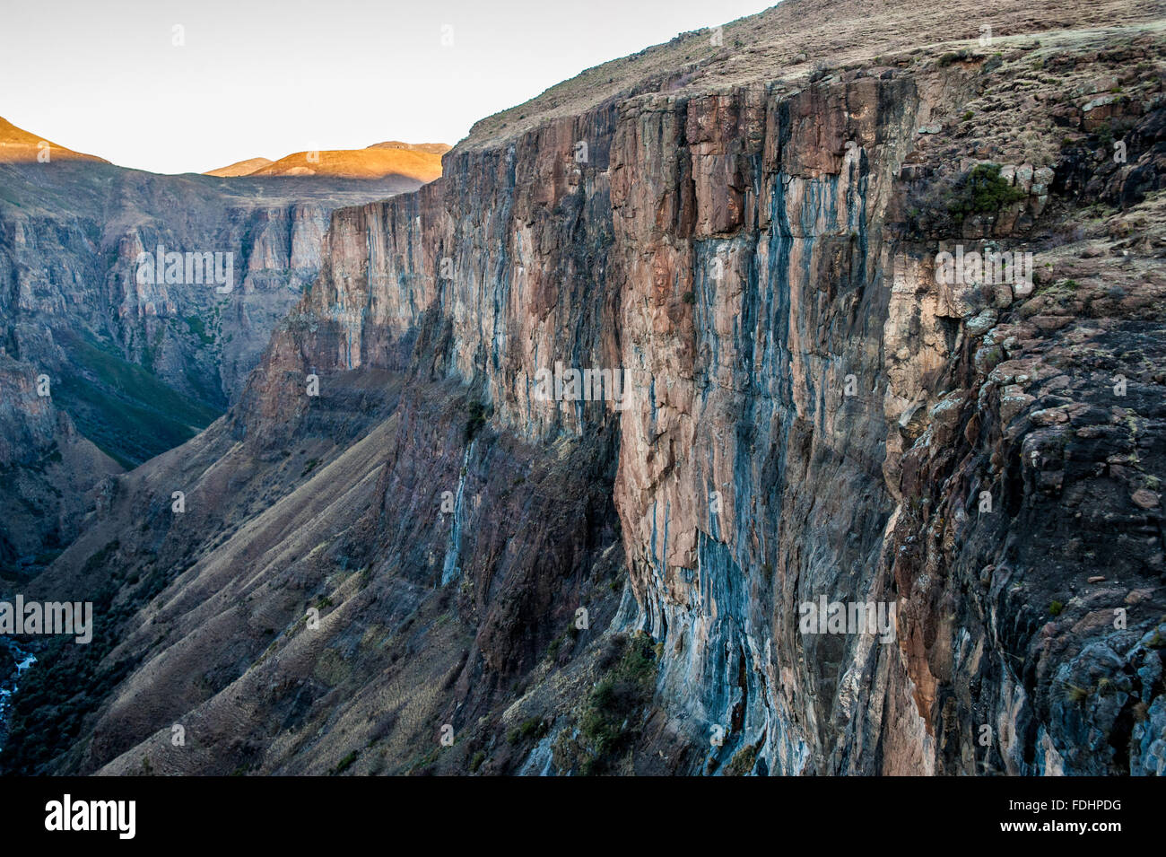 Canyon Cliff at Maletsunyane Falls in Semonkong, Lesotho, Africa Stock Photo