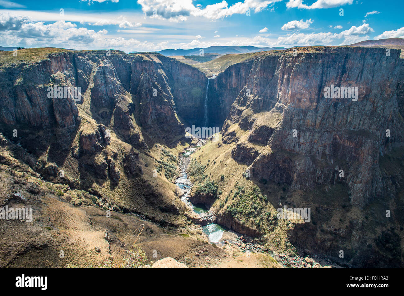 Aerial view of Maletsunyane Falls in Lesotho, Africa Stock Photo