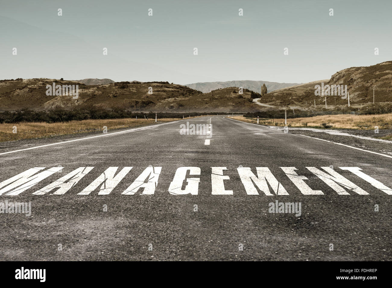 Asphalt road with word marketing as business motivation Stock Photo Alamy