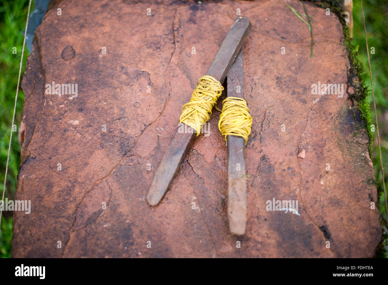 Dry Stone Wall tools in Moffat , Scotland, UK Stock Photo