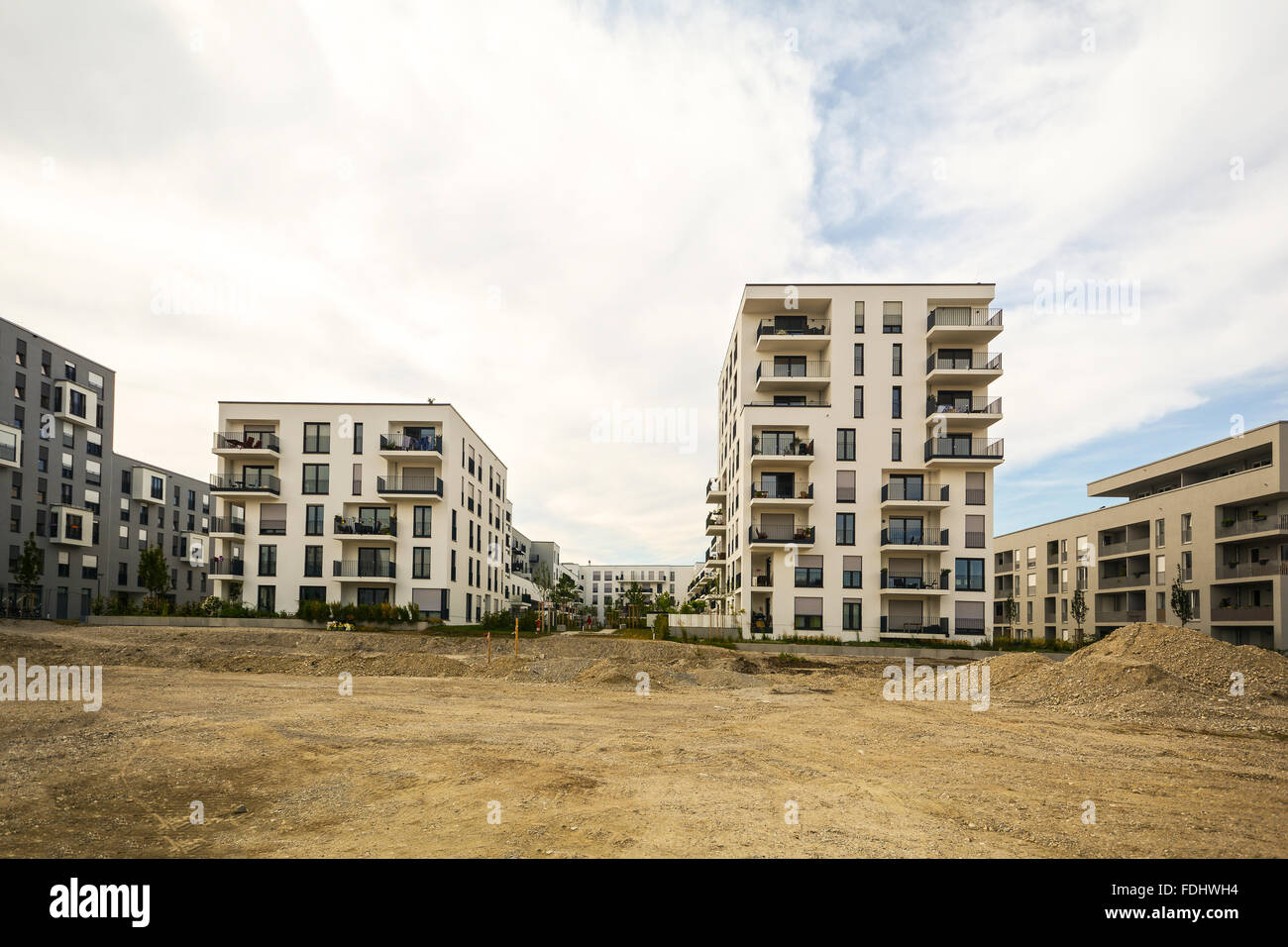 Modern housing in the city - residential buildings after completion ...