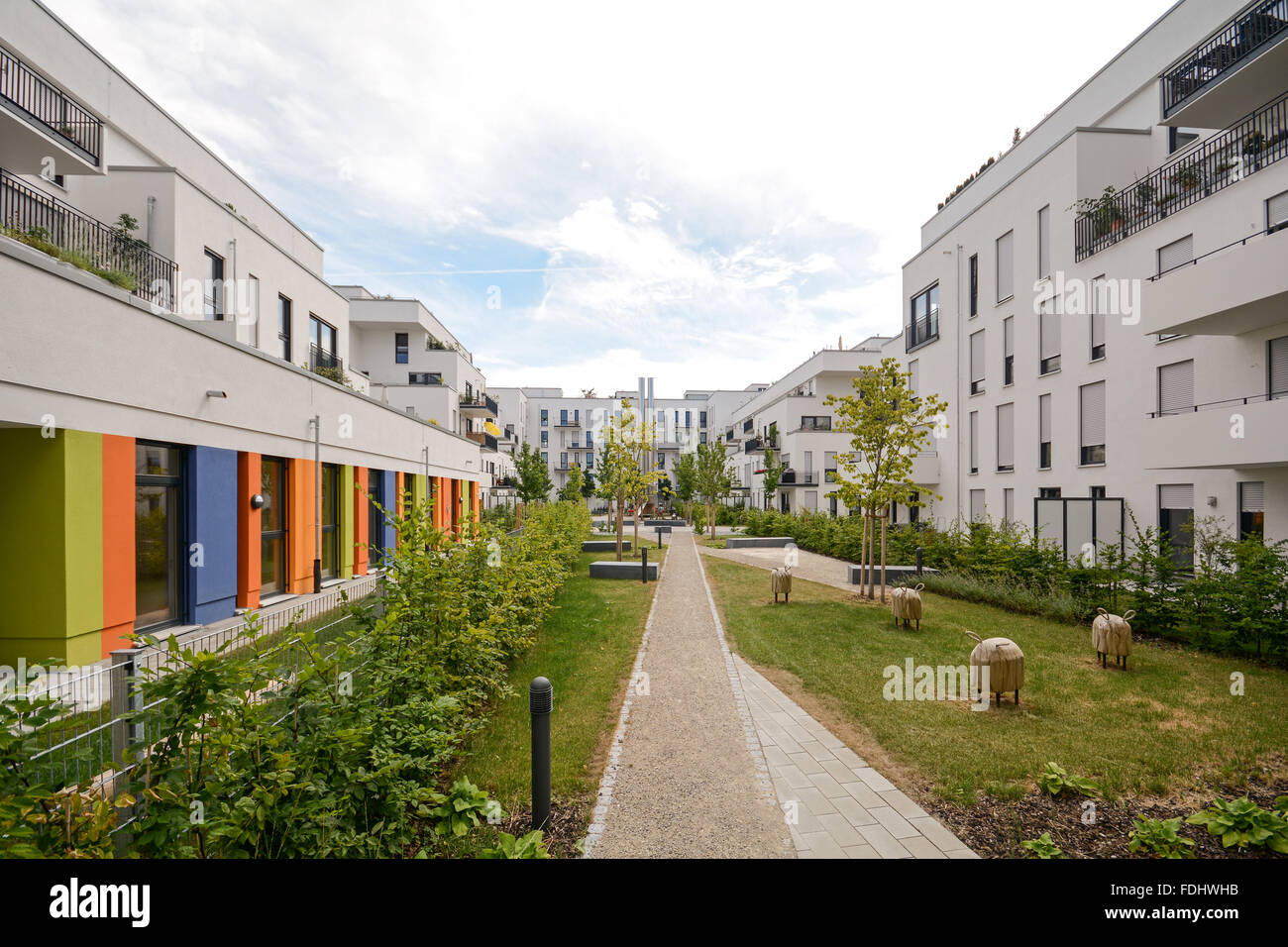 Modern housing in the city - residential buildings after completion ...