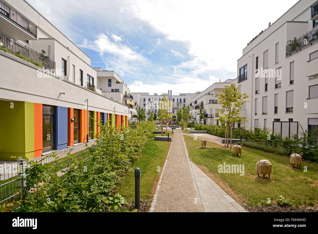Modern housing in the city - residential buildings after completion ...