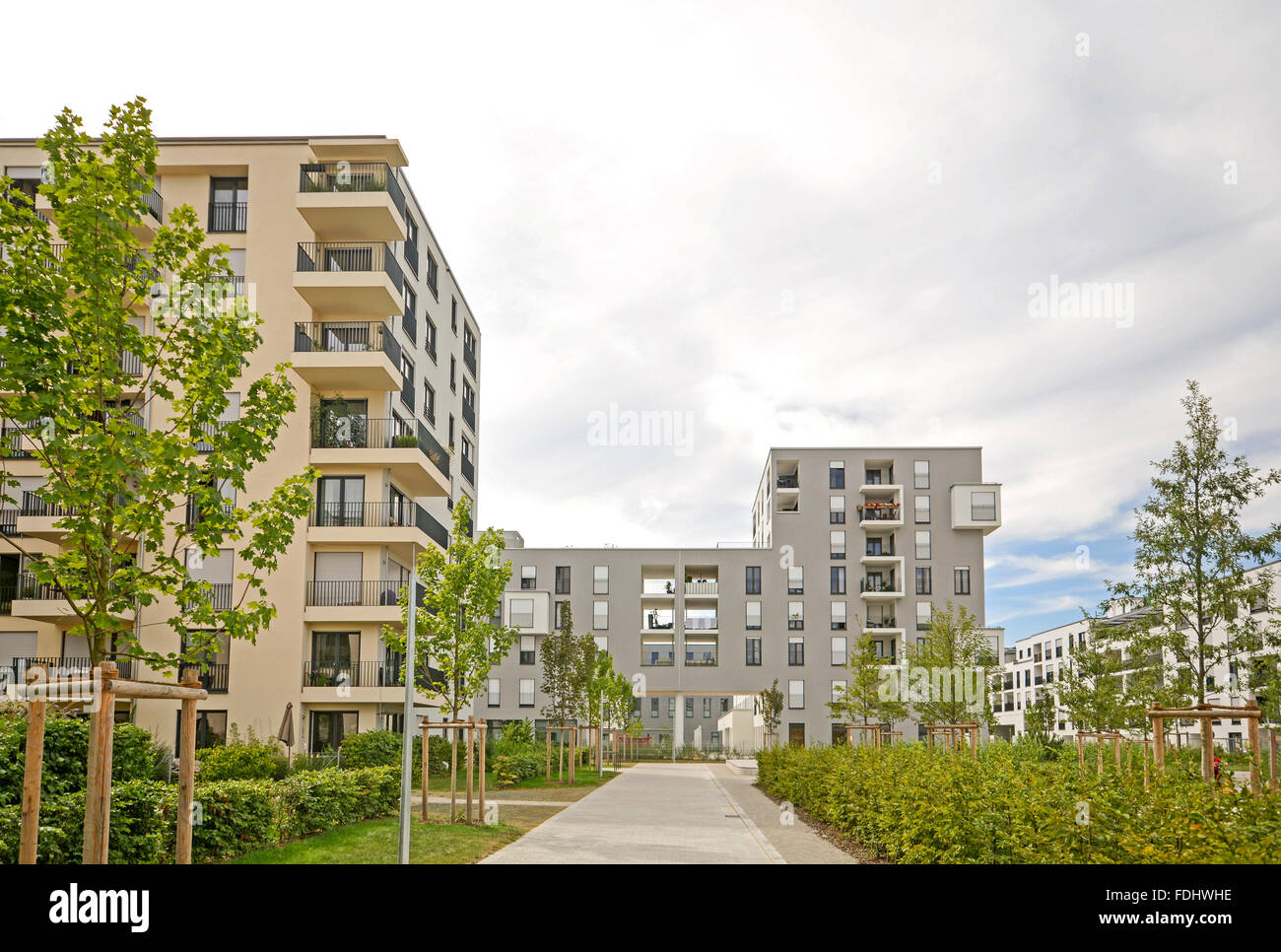 Modern housing in the city - residential buildings after completion ...