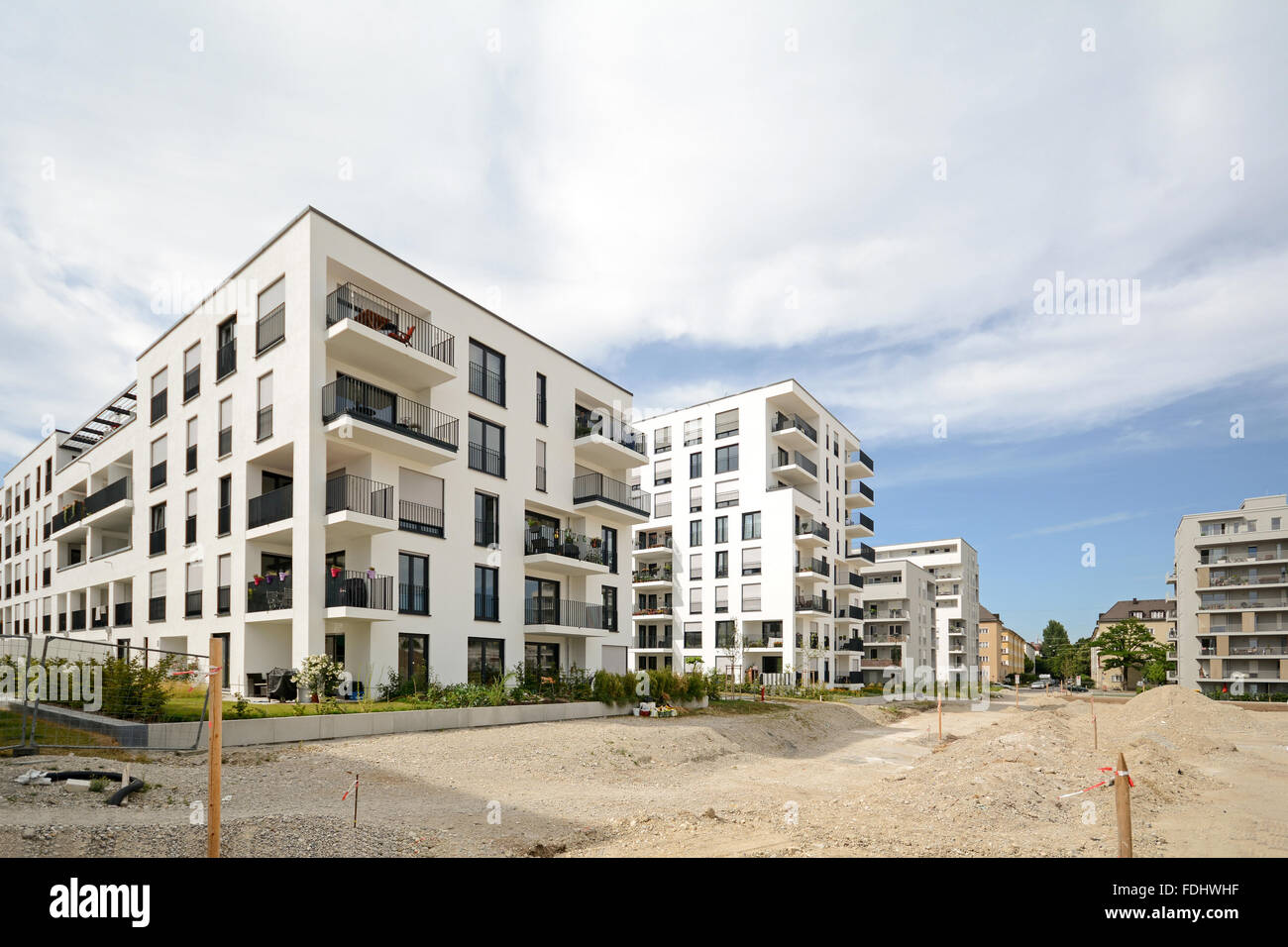 Modern housing in the city - residential buildings after completion ...
