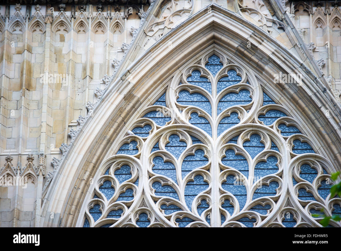 Decorative window at York Minster in Yorkshire, England, UK Stock Photo