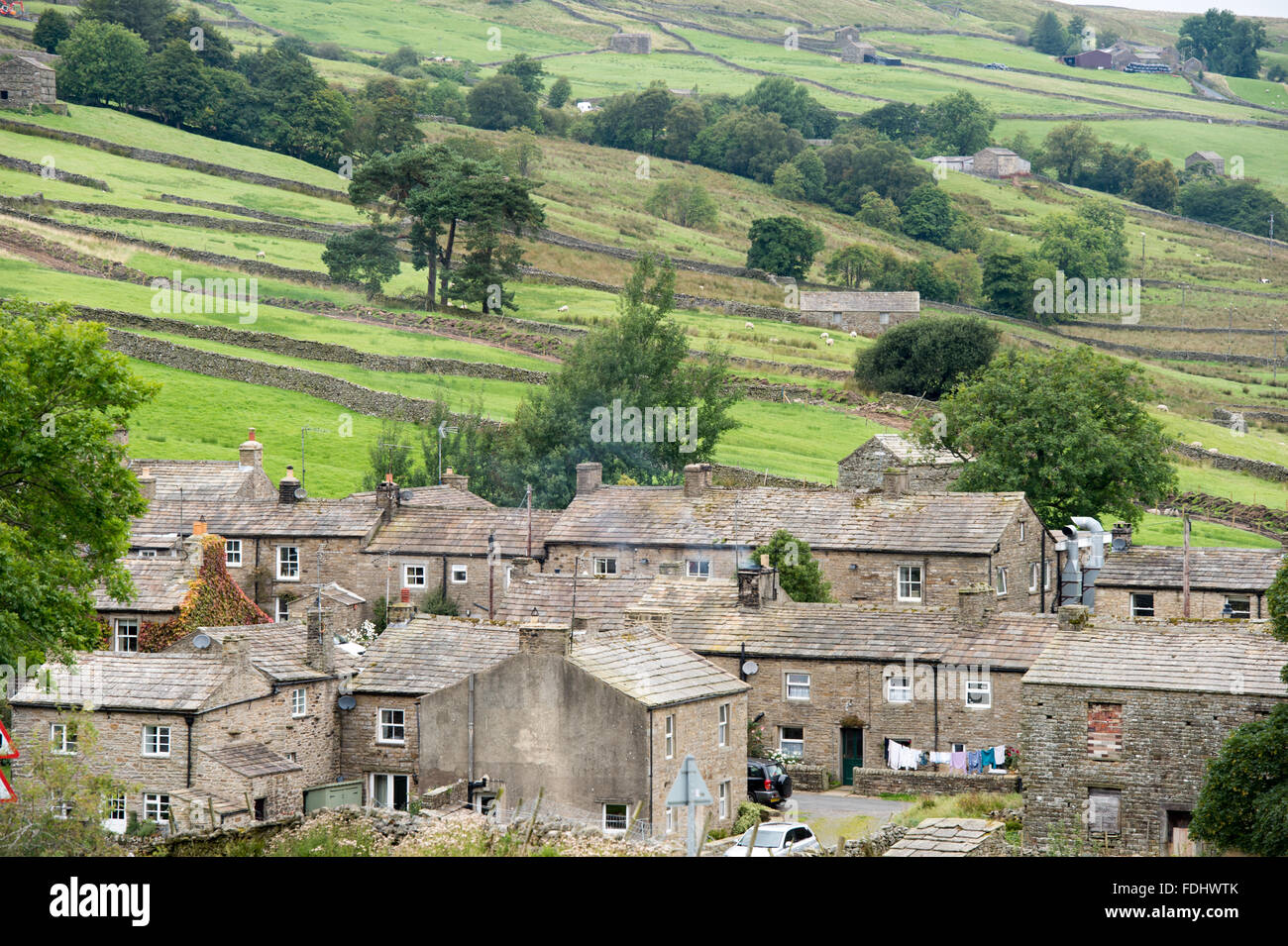 Town of Reeth in Yorkshire, England, UK. Stock Photo