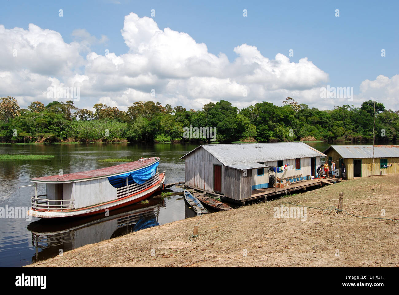 Amazon rainforest Expedition by boat along the Amazon River near Manaus, Brazil South America