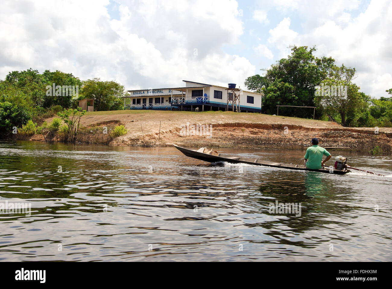 Amazon rainforest Expedition by boat along the Amazon River near Manaus, Brazil South America