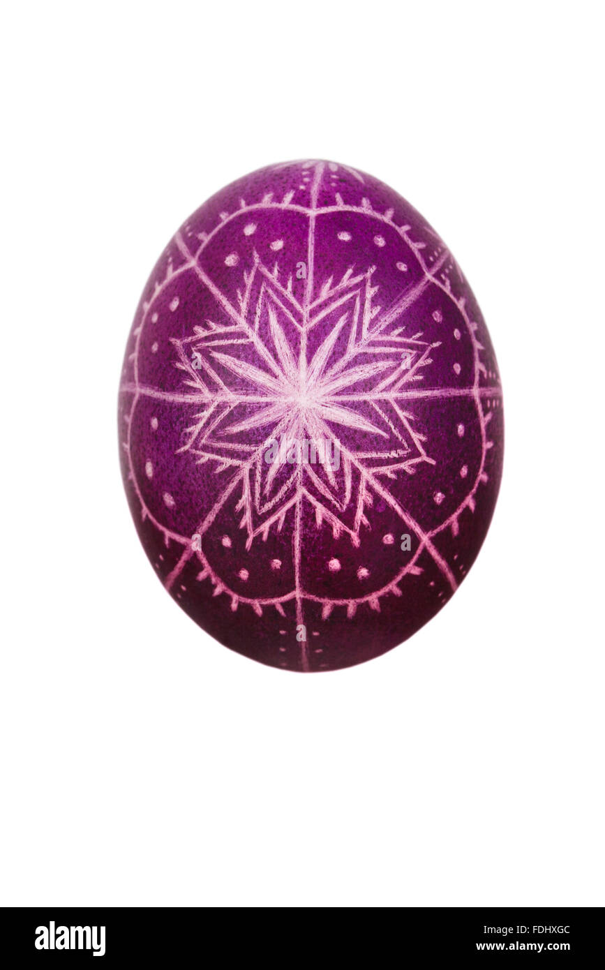 Easter egg with ornament, isolated on white background Stock Photo - Alamy