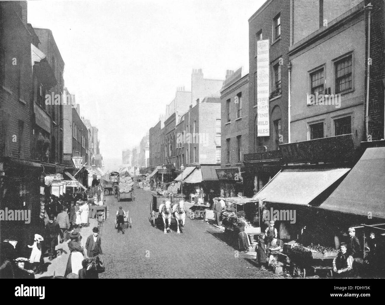 LONDON: Hoxton- Pitfield street, antique print 1896 Stock Photo
