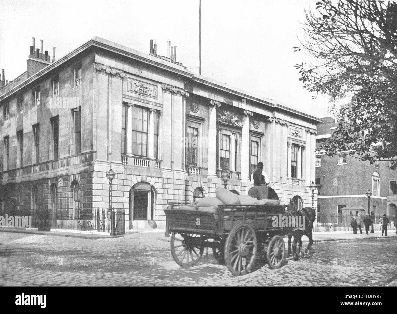 LONDON: Trinity House- From Trinity Square, antique print 1896 Stock Photo