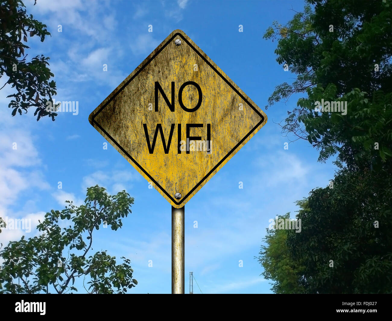 No Wifi Road Sign Stock Photo Alamy