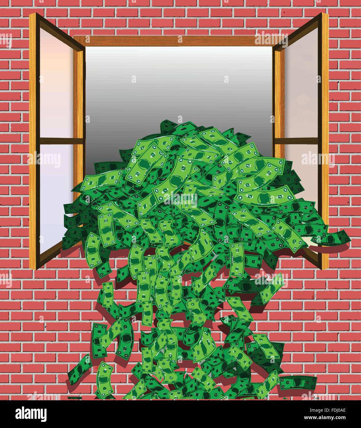 Overflowing Money Stock Vector