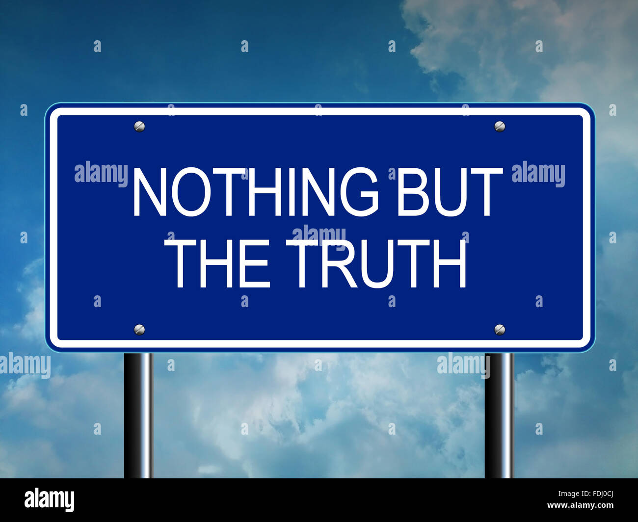 Nothing But The Truth Highway Sign Stock Photo
