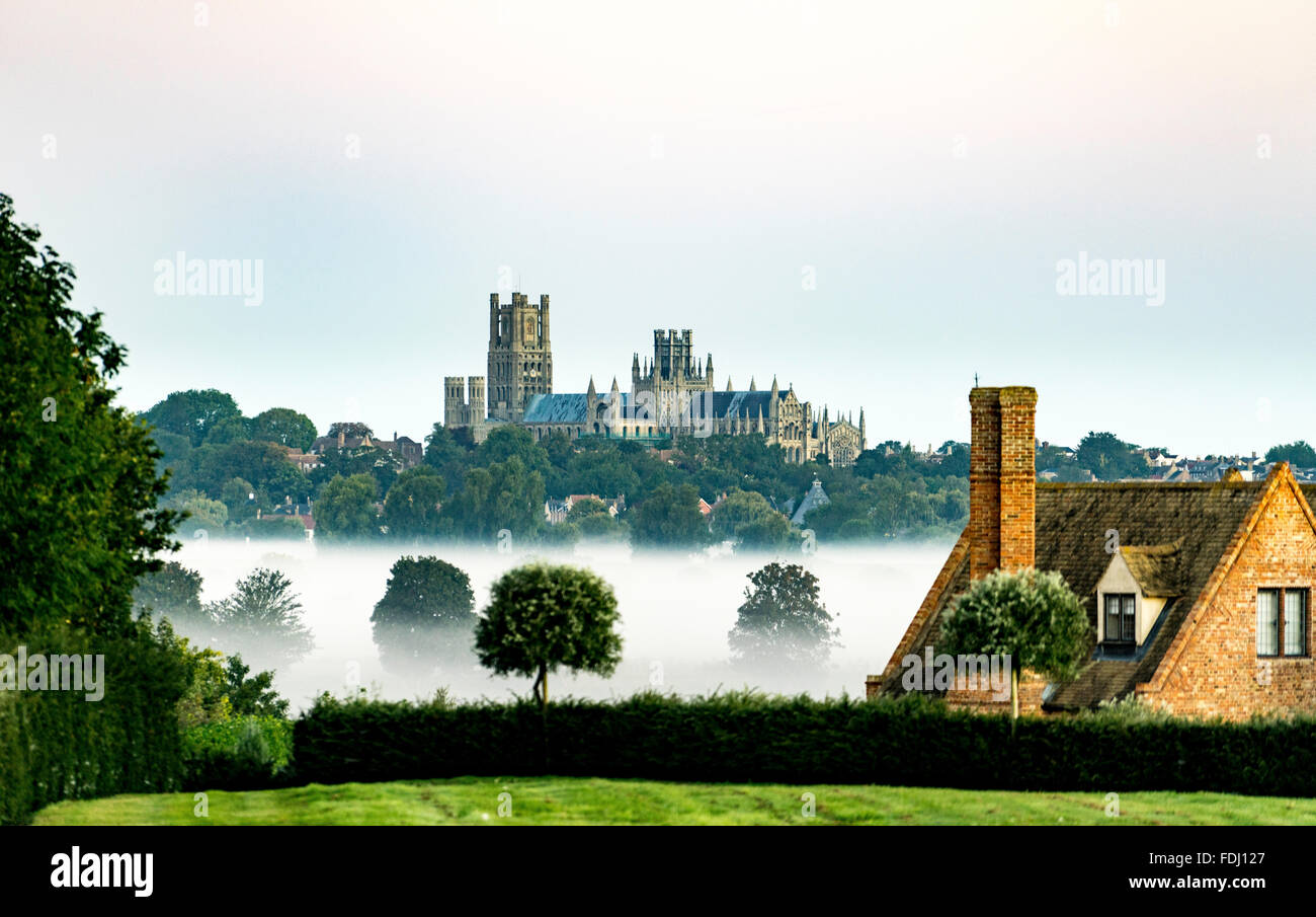 Ely Cathedral from Stuntney Stock Photo