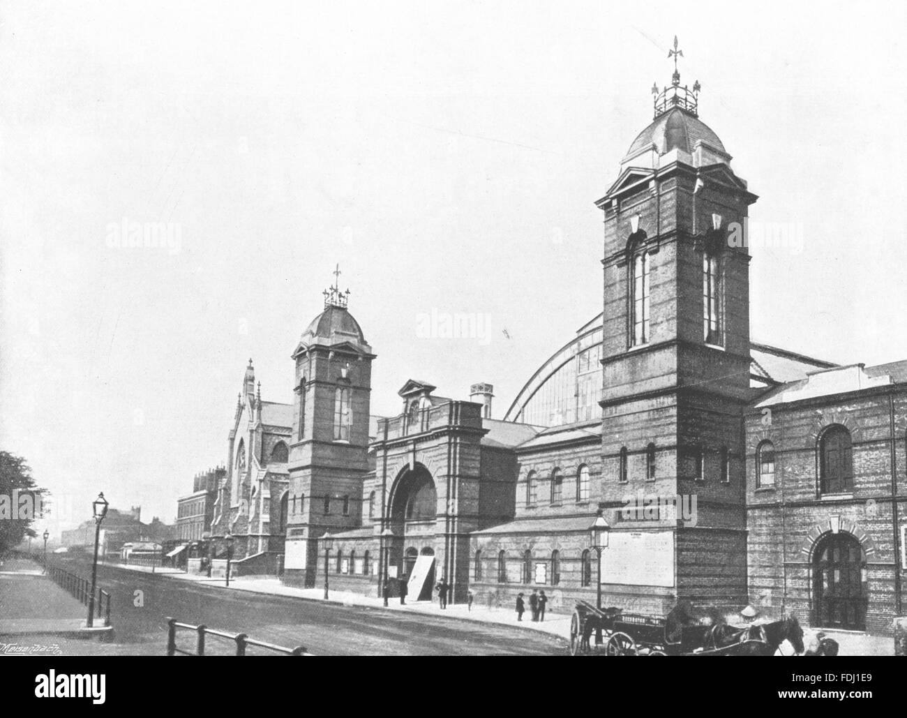 LONDON: Agricultural Hall- Liverpool road entrance, antique print 1896 Stock Photo