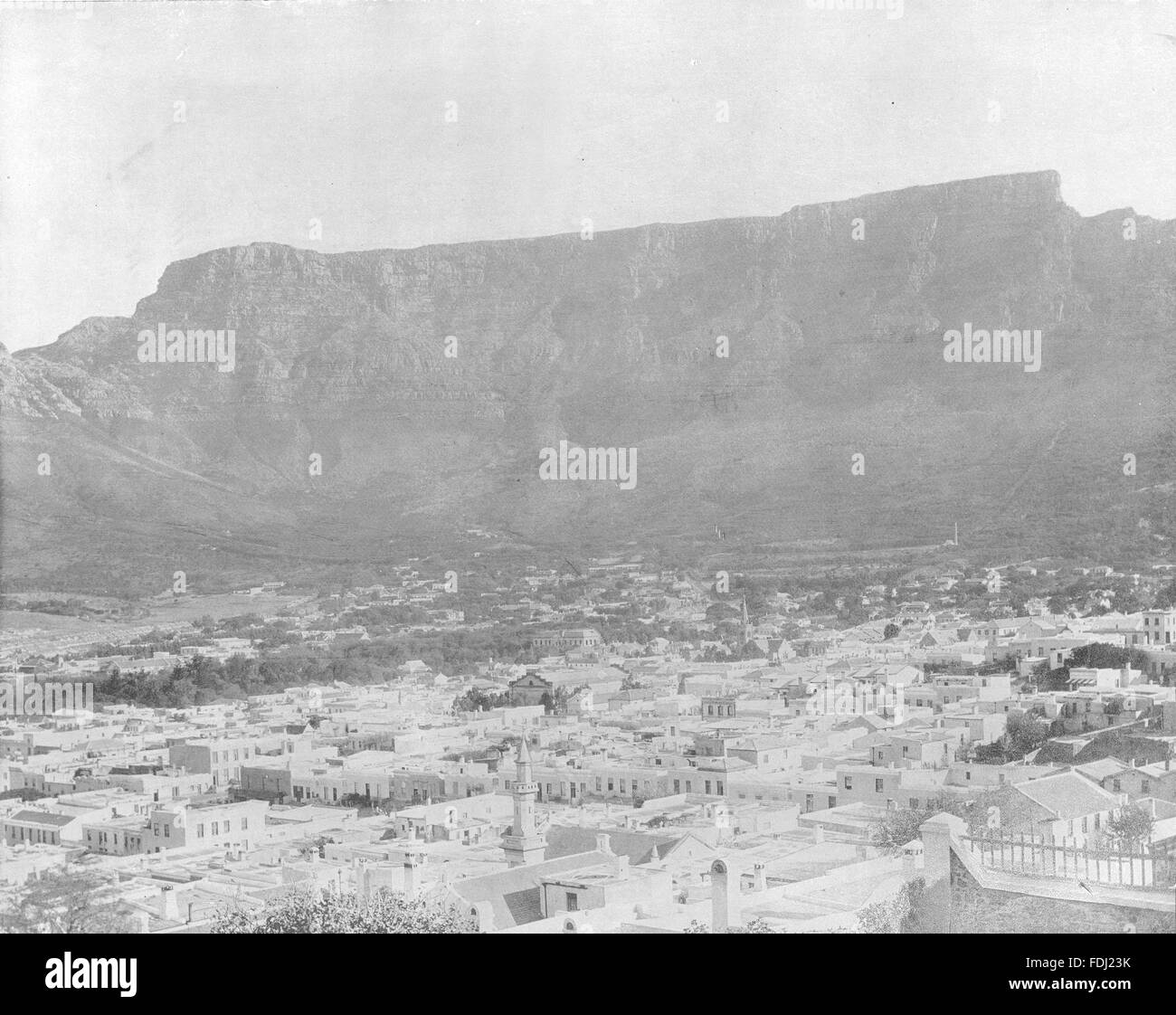 SOUTH AFRICA View of Table Mountain, antique print 1899 Stock Photo