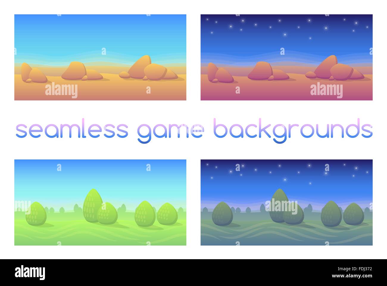 Set of 4 seamless game backgrounds. Eps 10 Stock Vector Image & Art - Alamy