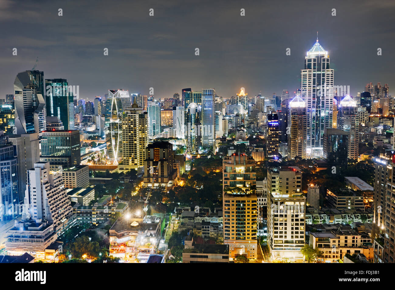 Elevated city view at night. Bangkok, Thailand Stock Photo - Alamy