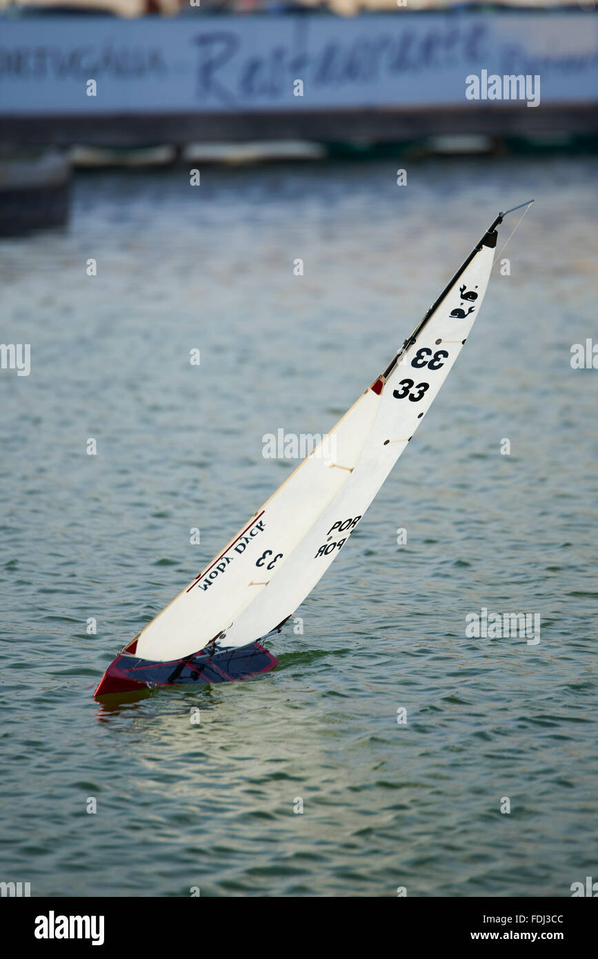 RC Sailboats in Belem, Lisbon, Portugal Stock Photo