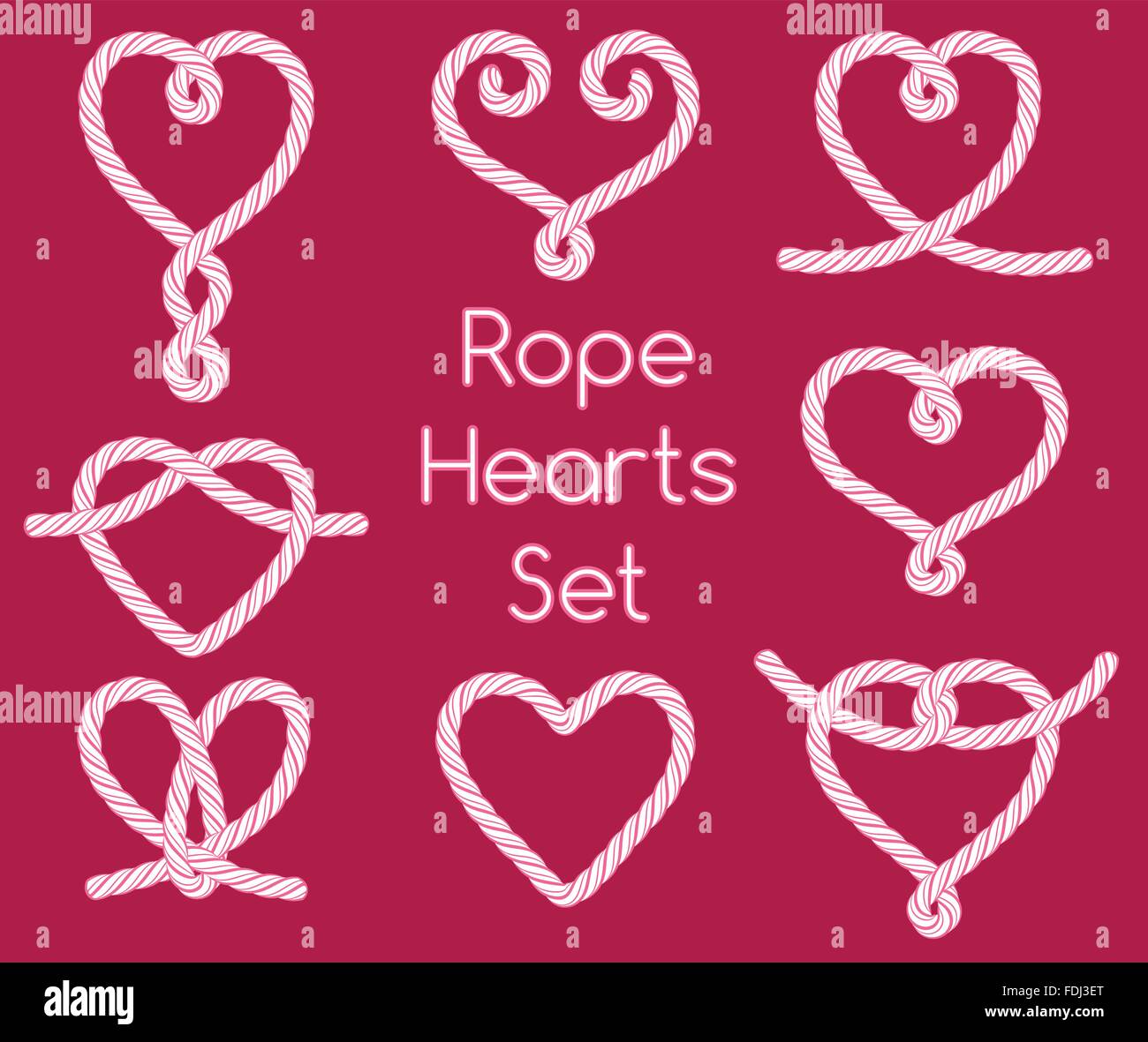 Set Of Rope Hearts Decorative Knots Stock Vector Art