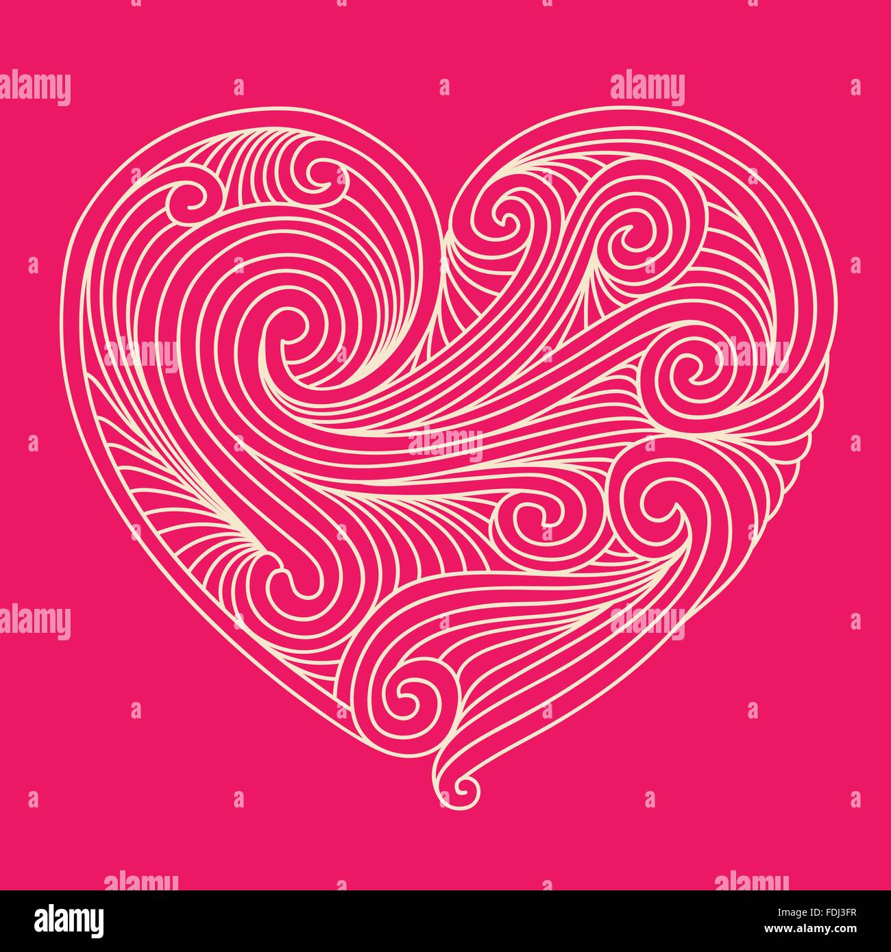 Decorative white heart on pink background Stock Vector Image & Art Alamy
