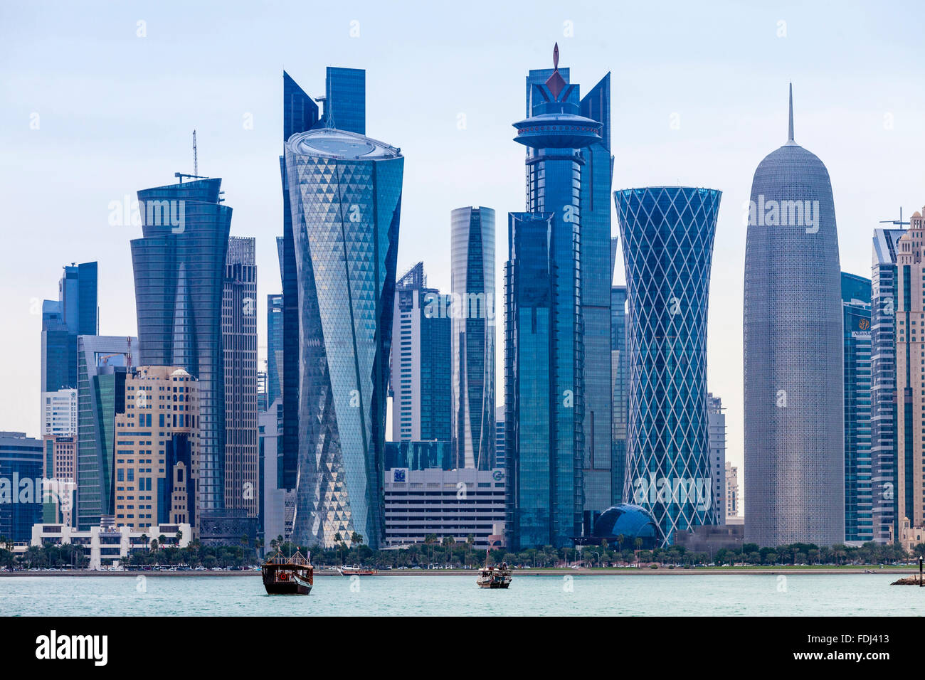 Doha Skyscrapers, Doha, Qatar Stock Photo
