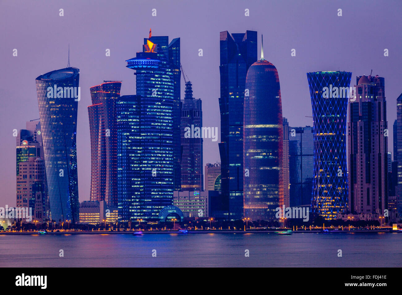 Trade center doha night hi-res stock photography and images - Alamy