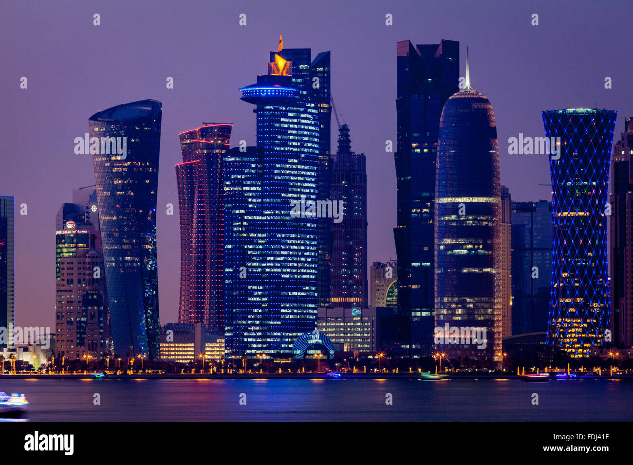 Trade center doha night hi-res stock photography and images - Alamy